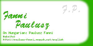 fanni paulusz business card